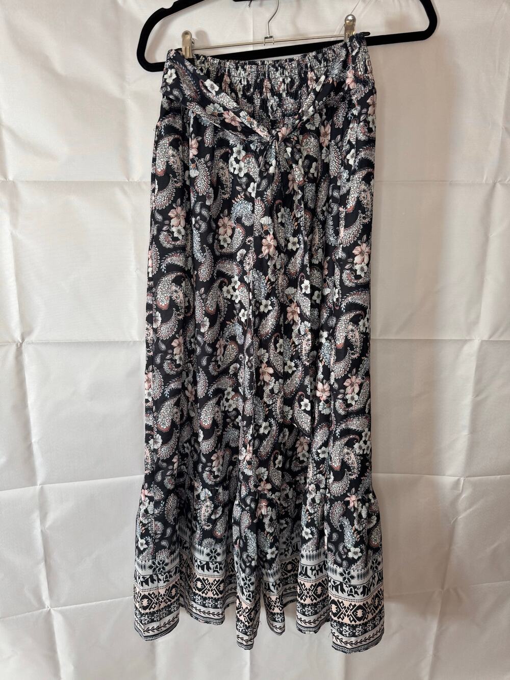 NWT M Womens Grace Karin Floral Palazzo Pants W/ Tie